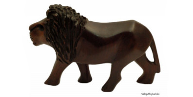 Rzeźba afrykańska: figurka afrykańska z hebanu przedstawiająca lwa